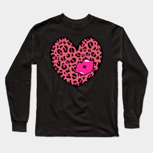Leopard Heart  Kiss Long Sleeve T-Shirt